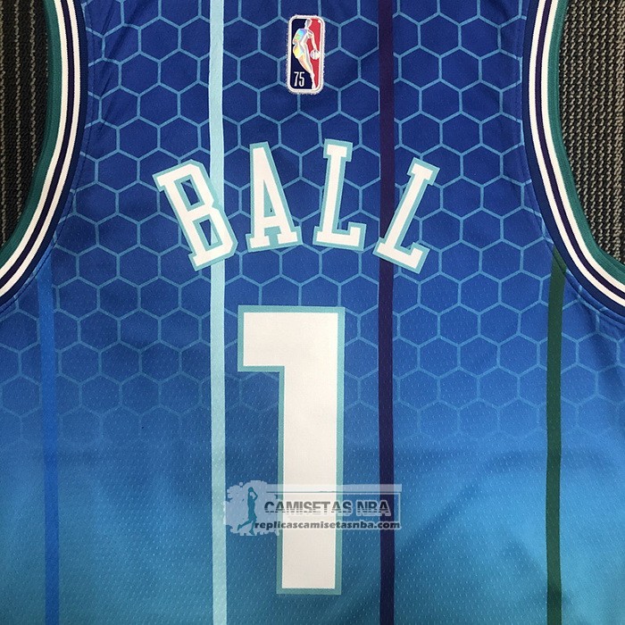 Camiseta Charlotte Hornets LaMelo Ball NO 1 Ciudad 2022-23 Azul